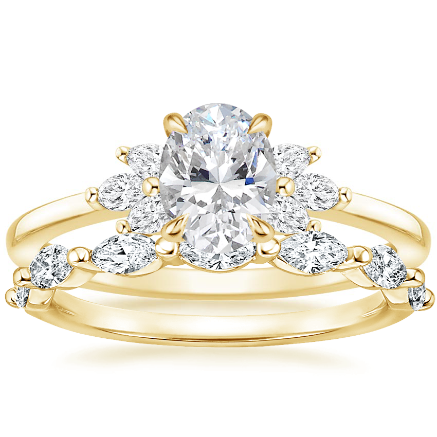 18K Yellow Gold Stella Diamond Ring with Joelle Diamond Ring